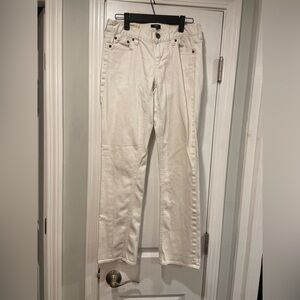J. Crew Size 5 White Cotton Stretch Matchstick Straight Leg Denim Jeans